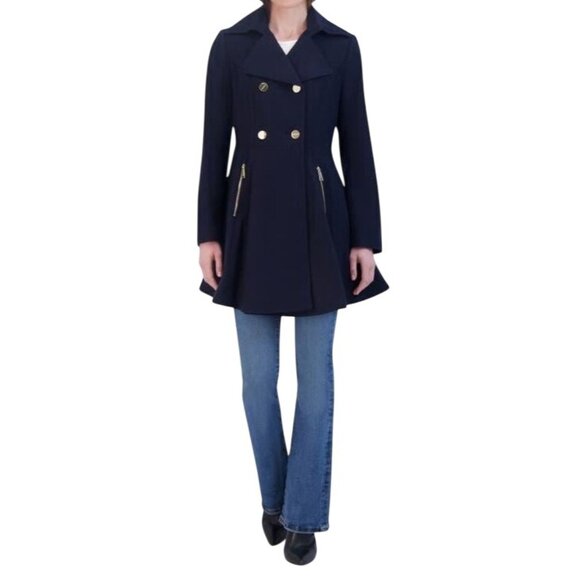 Laundry By Shelli Segal Coat Size Large Double Breasted Fit &‎ Flare Wool Blend - Picture 1 of 11